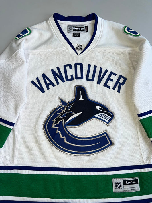 Reebok NHL Vancouver Canucks Roberto Luongo #1 Away White Hockey Jersey Orca Logo Size (M)