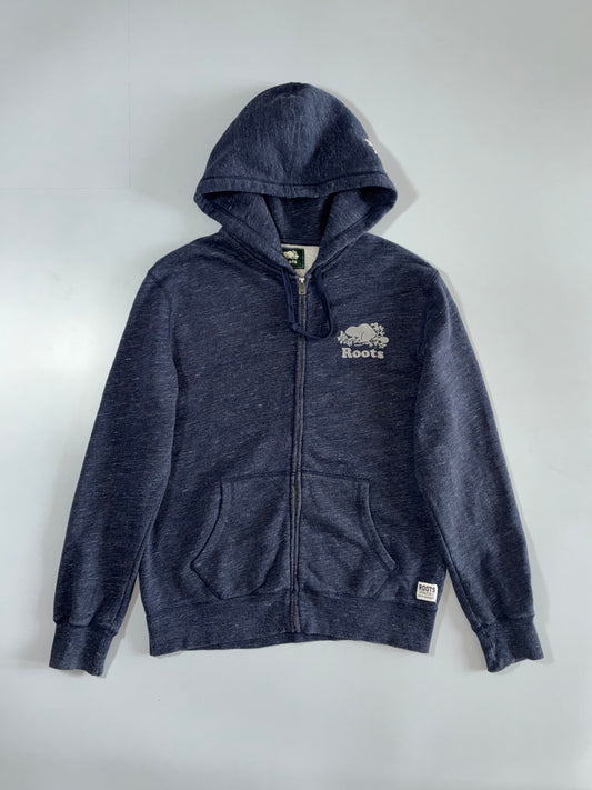 ROOTS | Beaver Logo Zip Hoodie (L)