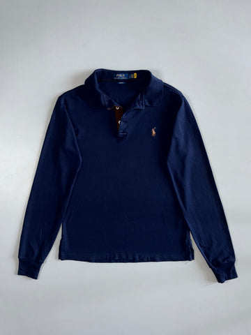 Polo Ralph Lauren Navy Long-Sleeve Polo – Multicolor Pony | Slim Fit (S)