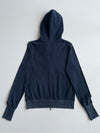 Roots Athletics | Navy Gothic Spellout Waffle-Lined Zip Hoodie | (XS)