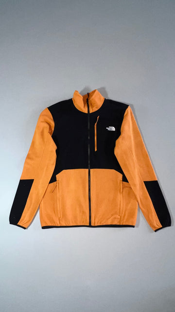 The North Face Denali Fleece Full-Zip Jacket — Amber Orange / Black (M)