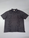 Caribbean Joe Tropical Leaf Jacquard Polo – Charcoal Grey (2XL)