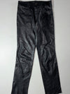 Vintage Black Leather Five Pocket Bootcut Jeans (W:32) (L:44)