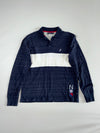 Nautica Colorblock Long Sleeve Polo Shirt – Navy/White (L)