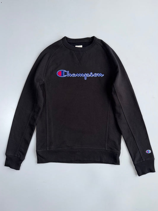Champion Script Logo Sweatshirt | Black | Size S