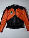 Orange & Black Leather Racing 
Vintage  Jacket (XS)