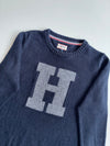 Hilfiger Denim Navy Varsity "H" Knit Sweater(S)