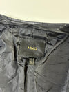 MNG | Black Genuine Leather Collarless Biker Jacket(S)