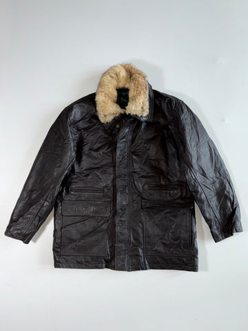 Vera Pelle Premium Original Bomber Leather Jacket (XL)