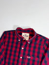 Hollister Red Navy Buffalo Gingham Check Button-Down Shirt (S)
