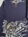 Big Train Osaka Japanese Tiger Souvenir Long Sleeve – Navy (2XL)