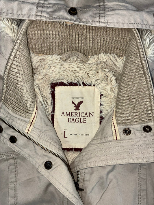AMERICAN EAGLE | Sherpa-Lined Hooded Bomber (M)