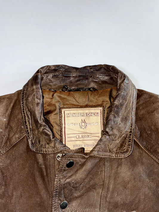 Members Only Premium Original Suede Leather Jacket (L)