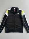 Kappa Black Colourblock Track Jacket with White & Neon Yellow Shoulder Panels (S/M)