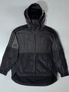 Adidas Black & Grey 3-Stripes Lightweight Hooded Windbreaker Jacket (M/L)