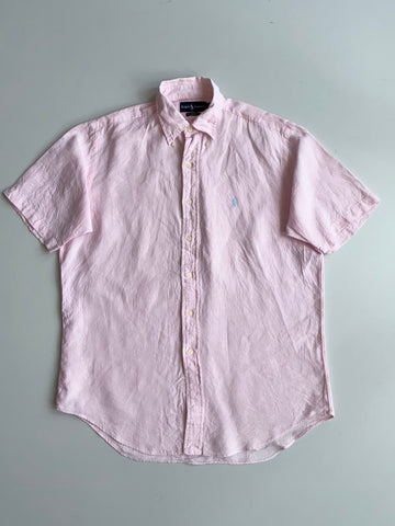 Ralph Lauren Pink Linen Short Sleeve Button-Down Shirt Classic Fit – (2XL)