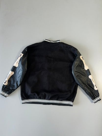 ZSuper Premium Bones Varsity Jacket Leather Sleeves (L)