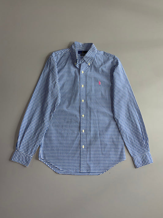 Ralph Lauren Blue Gingham Check Slim Fit Shirt (S)
