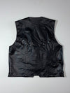 Vintage Leather Vest | Black Lace-Up   (M)