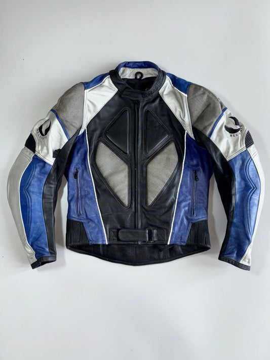 Belstaff “Since 1924 Designed in England” Vintage Schoeller Keprotec Leather Racing Jacket (Paded)(XL)