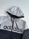 Adidas Colorblock Linear Logo Zip Hoodie – Grey/Black (M)