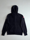 Roots Vancouver Canada Embroidered Zip Hoodie Black Canadian flag patch (XL)