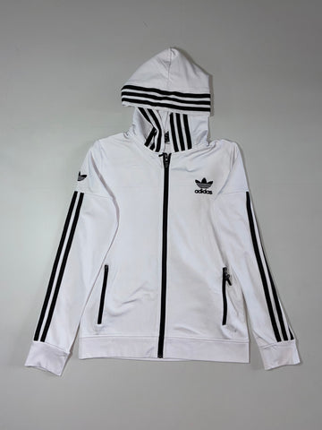 Adidas Originals 3-Stripe Hooded Track Jacket – White/Black (XS)