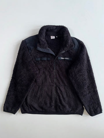 FILA Project 7 Sherpa Fleece Zip-Up Jacket – Black (XL)