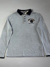 Big Train Osaka Japanese Graphic Long Sleeve Polo Shirt – Grey (L)