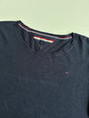 Tommy Hilfiger Navy Knit Sweater with Side Stripe Detail – (M)