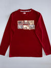 The North Face Vintage Postcard Photo Collage Long Sleeve Tee Burgundy (M)