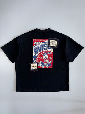 Evisu Embroidered Seagull Logo Tee  Black (XL)