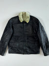 Sorpasso Black Shearling-Lined Leather Flight Jacket (XL)