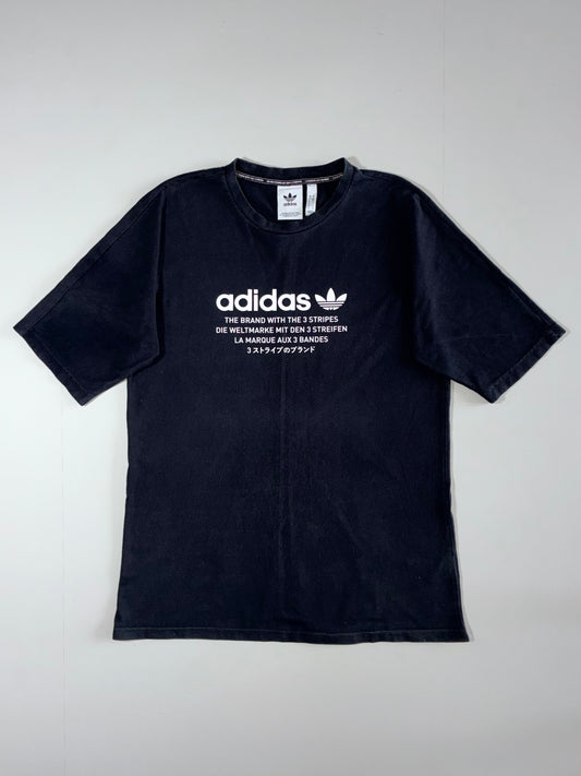 Adidas Originals Trefoil Spellout Tee — Black (M)