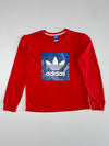 Adidas Originals Red Trefoil Graphic Long Sleeve T-Shirt(S)