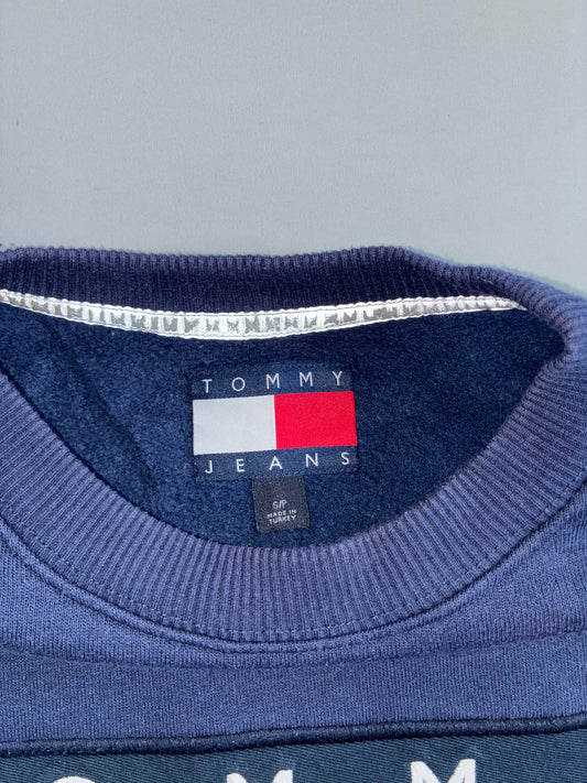 Tommy Jeans Flag Crewneck Sweatshirt | Navy Blue | Big Logo(M)