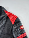 JG Elleveco Red & Black Racer Leather Jacket (M/L)