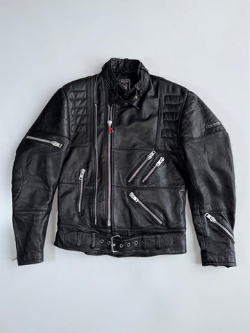 Hein Gericke Black Pure Leather Biker Jacket Multi Pocket (S/M)
