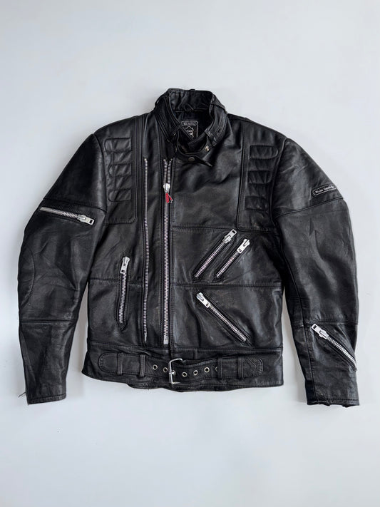Hein Gericke Black Pure Leather Biker Jacket Multi Pocket (S/M)