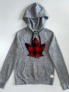 Roots Canada Buffalo Plaid Maple Leaf Pullover Hoodie (XS)
