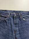 Levi’s 501 | Medium Indigo Wash Button Fly Straight Jeans | (W:34) (L:41)