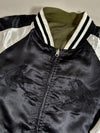 Browny Vintage Reversible Souvenir Satin Bomber Jacket – Black/White & Olive (M)