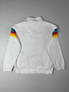 Vintage Adidas Rainbow Stripe Fleece Track Jacket – White (M)