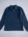 Polo Ralph Lauren Navy Marl Long Sleeve Polo Custom Slim Fit (M)