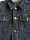 Dickies Raw Indigo Denim Trucker Jacket – Leather Patch (S)