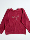 Vintage Puma Burgundy Embroidered Big Cat Crewneck | Size (L)