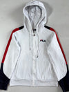 Vintage Fila White Colour Block Zip-Up Hoodie (S)