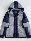 Edwin Grey Navy Hooded Utility Puffer Jacket (M)