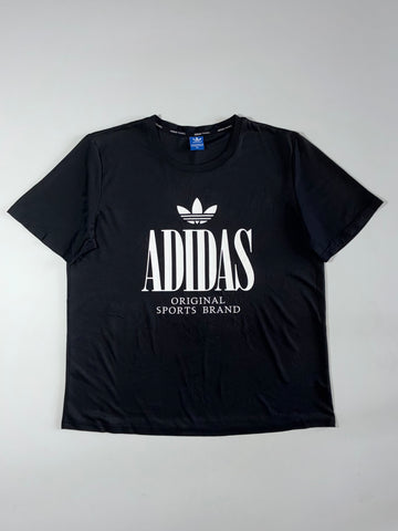 Adidas Original Sports Brand Big Logo Graphic Tee Black Men’s (L)
