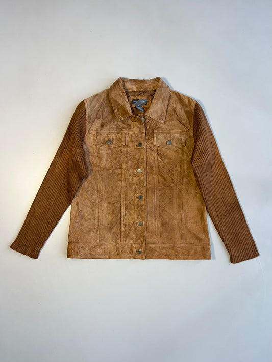 Super Premium Original Leather Jacket (Woollen sleeve)(S)